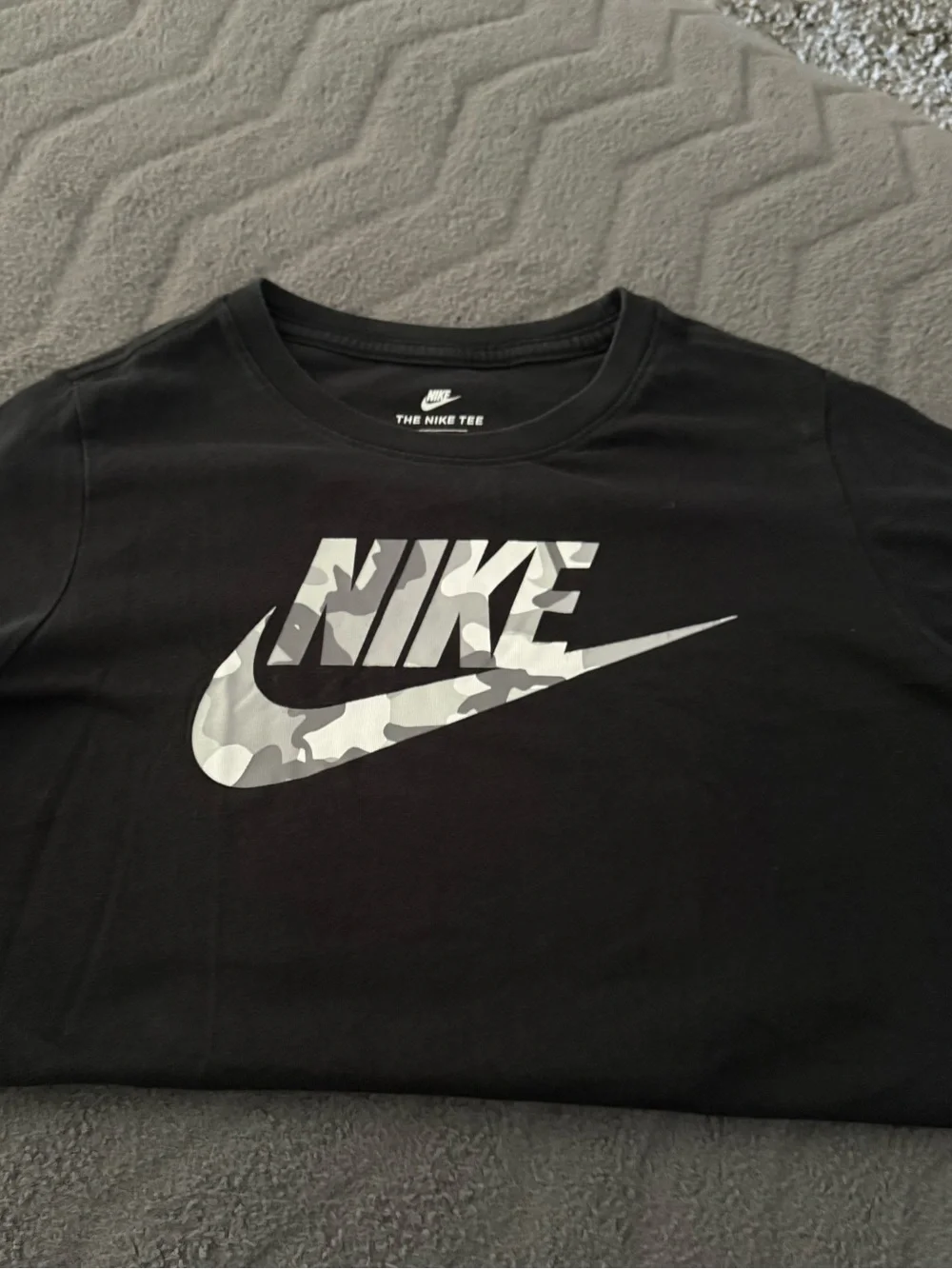 Nike Black T-Shirt with Gray Camo Graphic